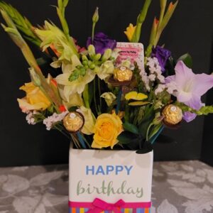 Birthday Box-Vase Arrangement